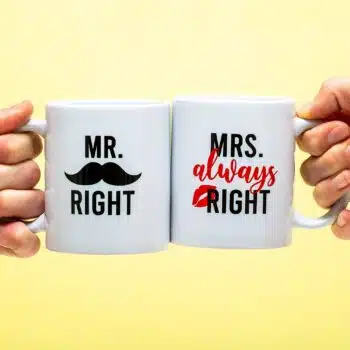 Mok Mr Right & Mrs Always Right (set van 2)