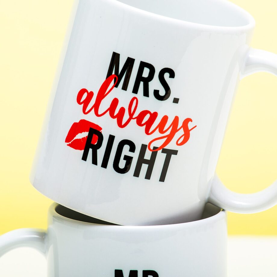 Mok Mr Right & Mrs Always Right (set van 2)