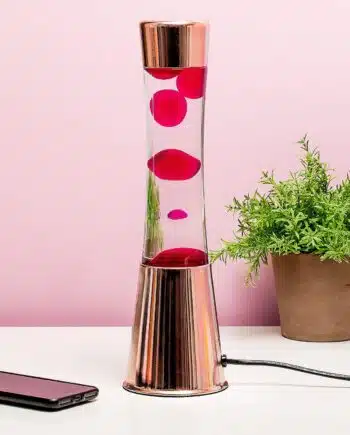 Lavalamp koper met roze lava