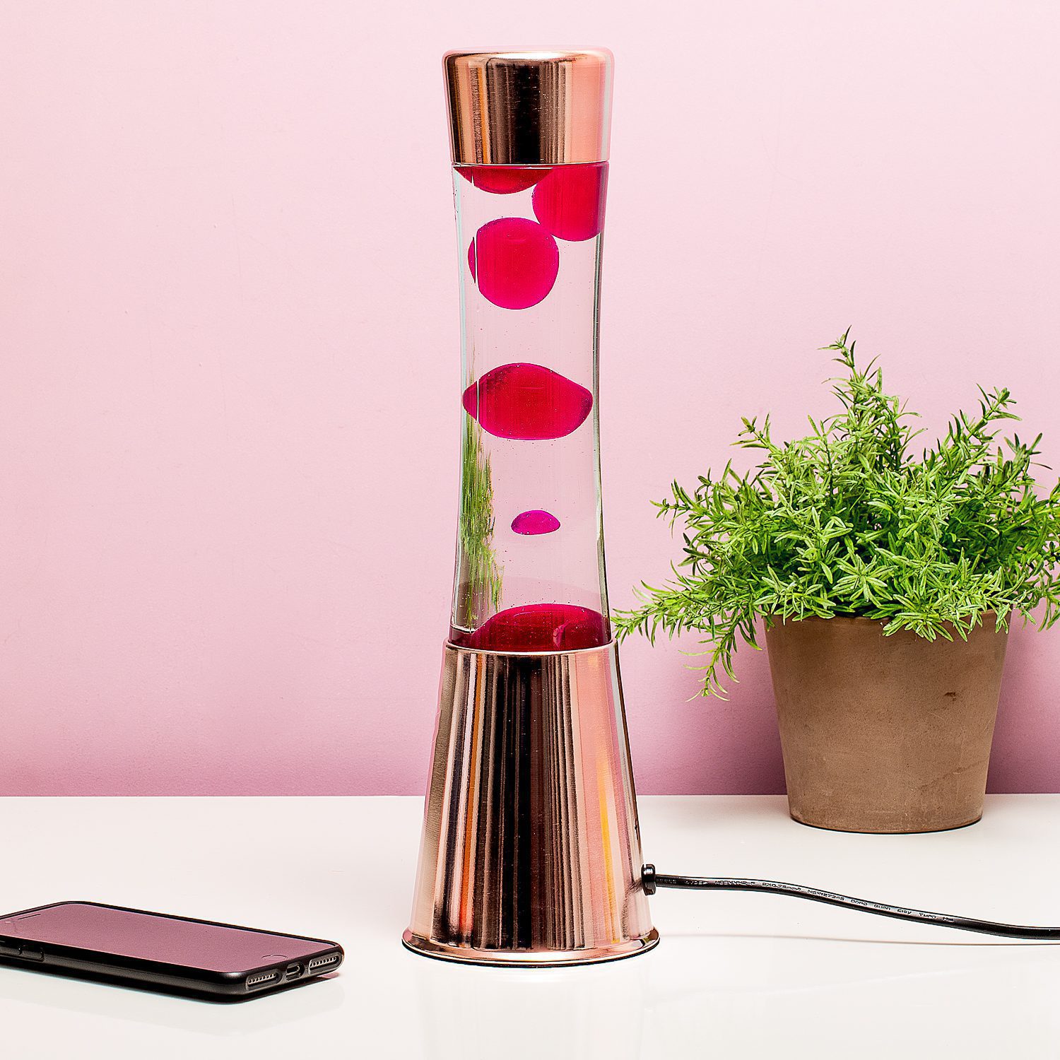 Lavalamp Koper Met Roze Lava