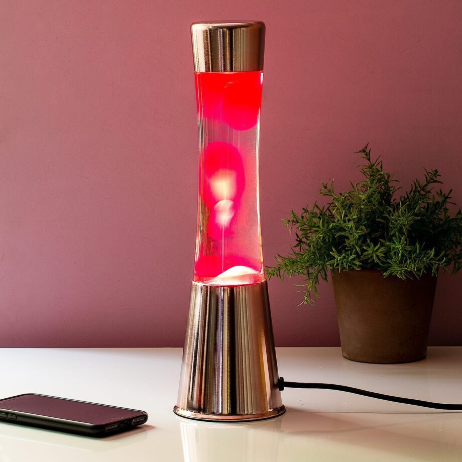 Lavalamp koper met roze lava