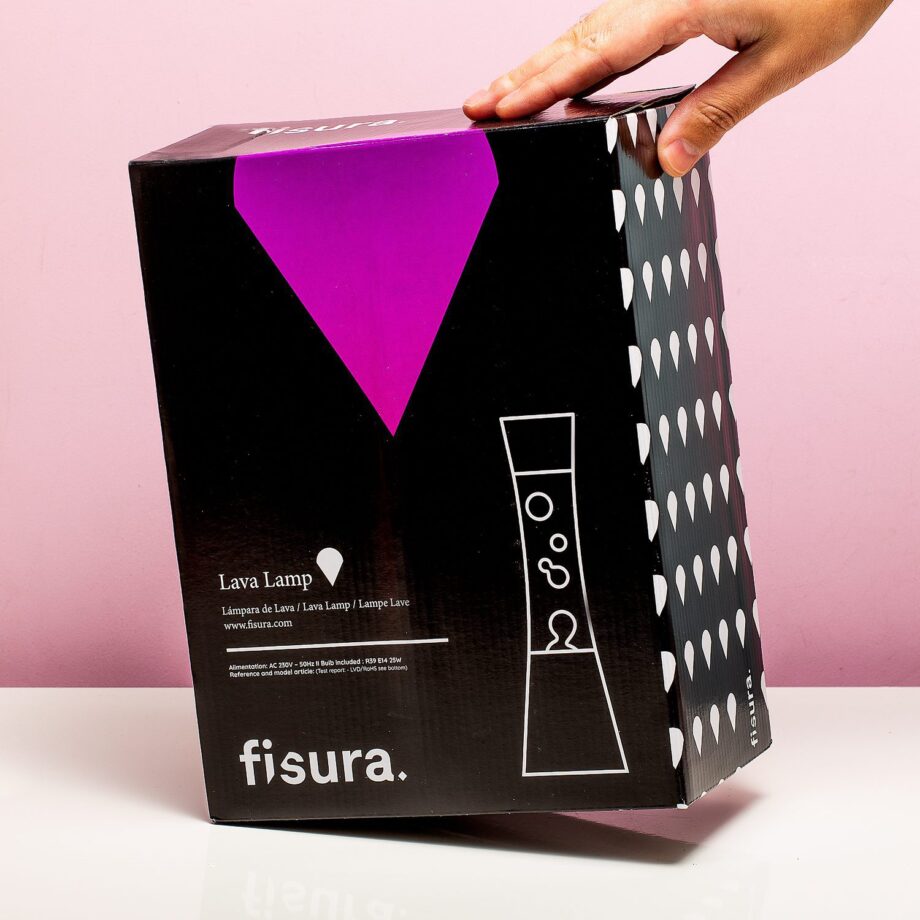 Lavalamp koper met roze lava