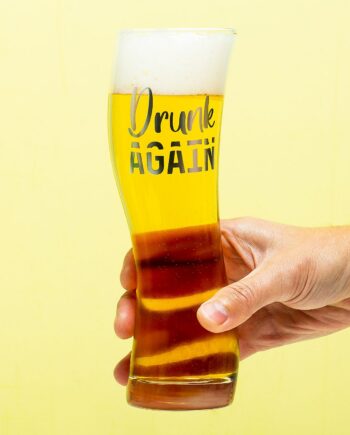 Drunk Again scheef bierglas