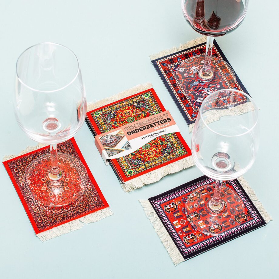 Perzisch tapijt onderzetters (set van 4)