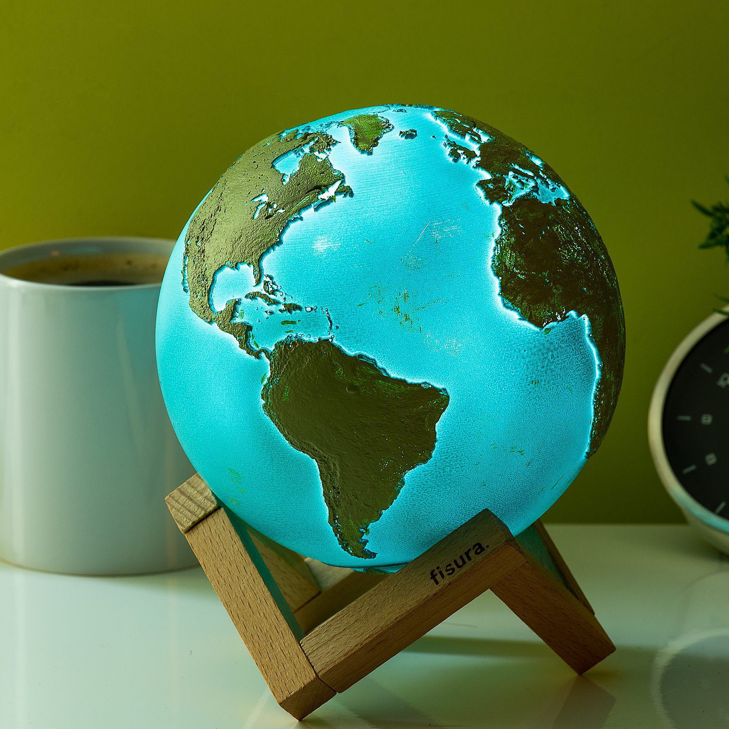 Wereldbol Lamp - Blauw/beige Wereldbol Lamp - Blauw/beige