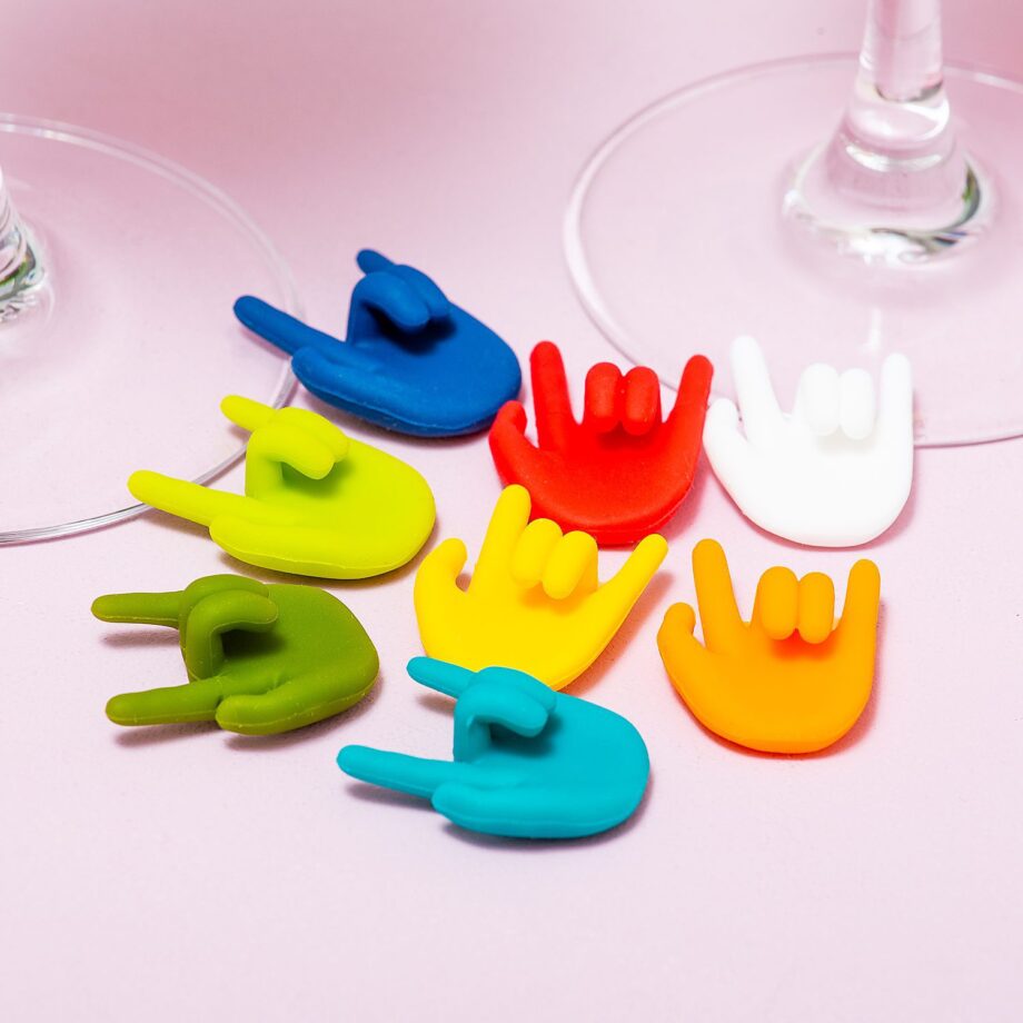 Rock hand glasmarkeerders (set van 8)