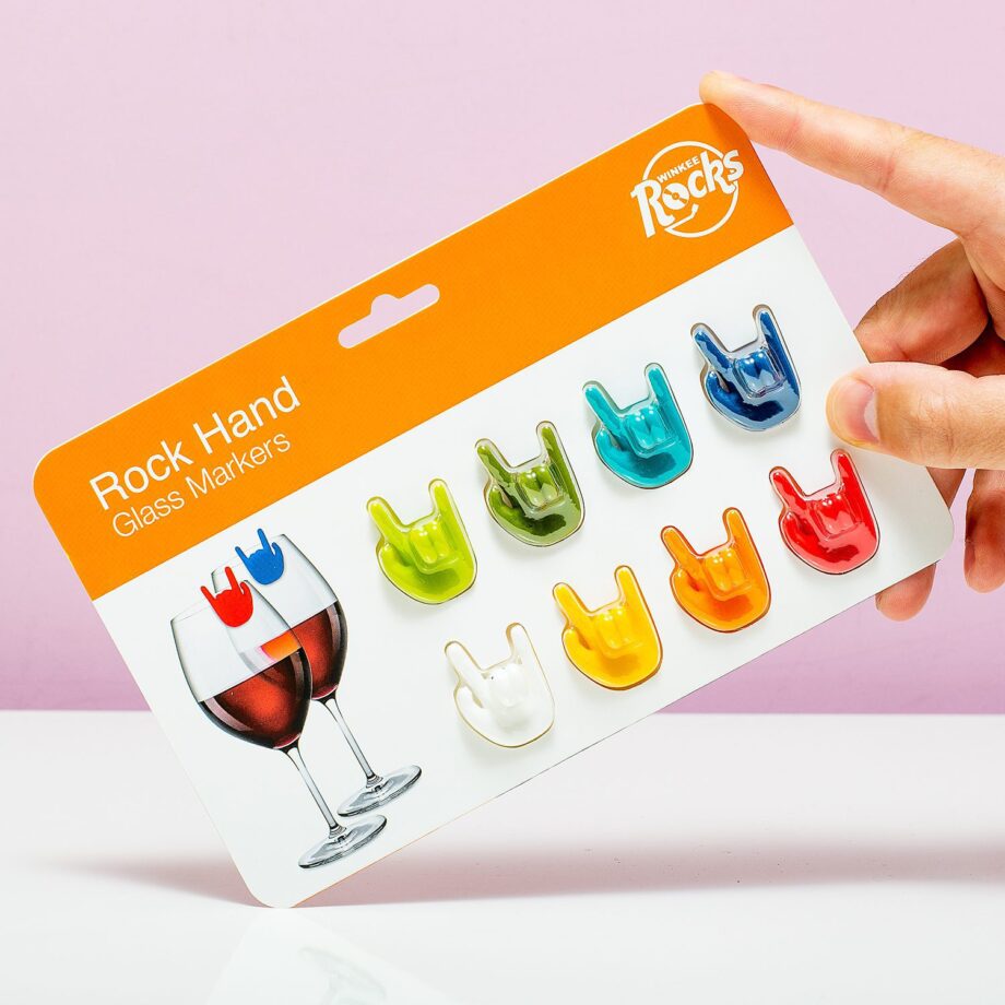 Rock hand glasmarkeerders (set van 8)