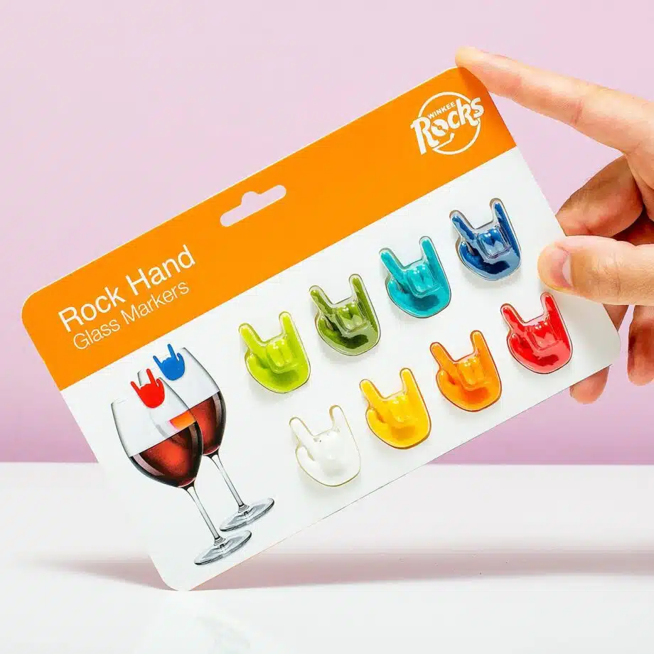 Rock hand glasmarkeerders (set van 8)