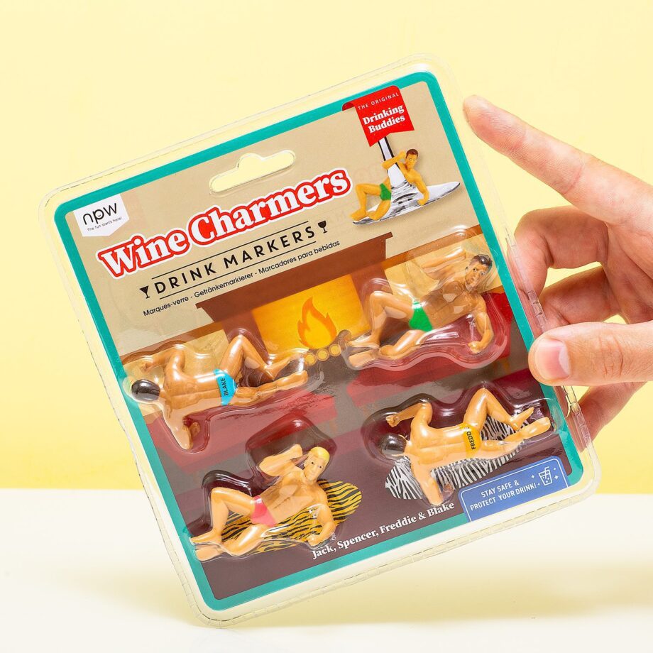 Drinking Buddies wijnmarkeerders (set van 4)