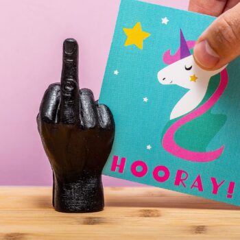 Middelvinger fotohouder - Zwart