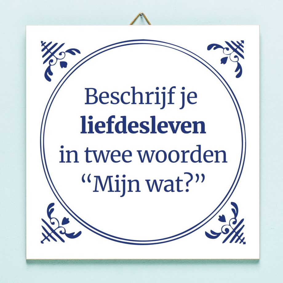 Tegeltje Beschrijf je liefdesleven