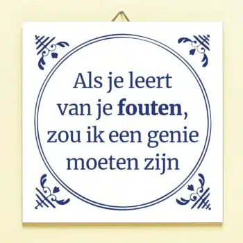 Tegeltje Leren van je fouten
