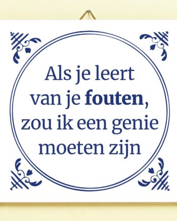 Tegeltje Leren van je fouten