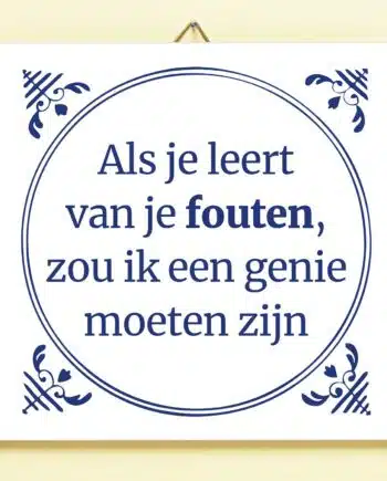 Tegeltje Leren van je fouten