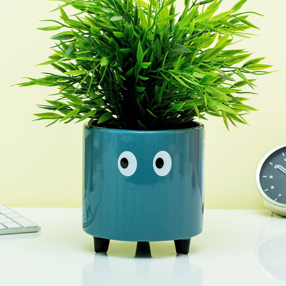 Bloempot met ogen