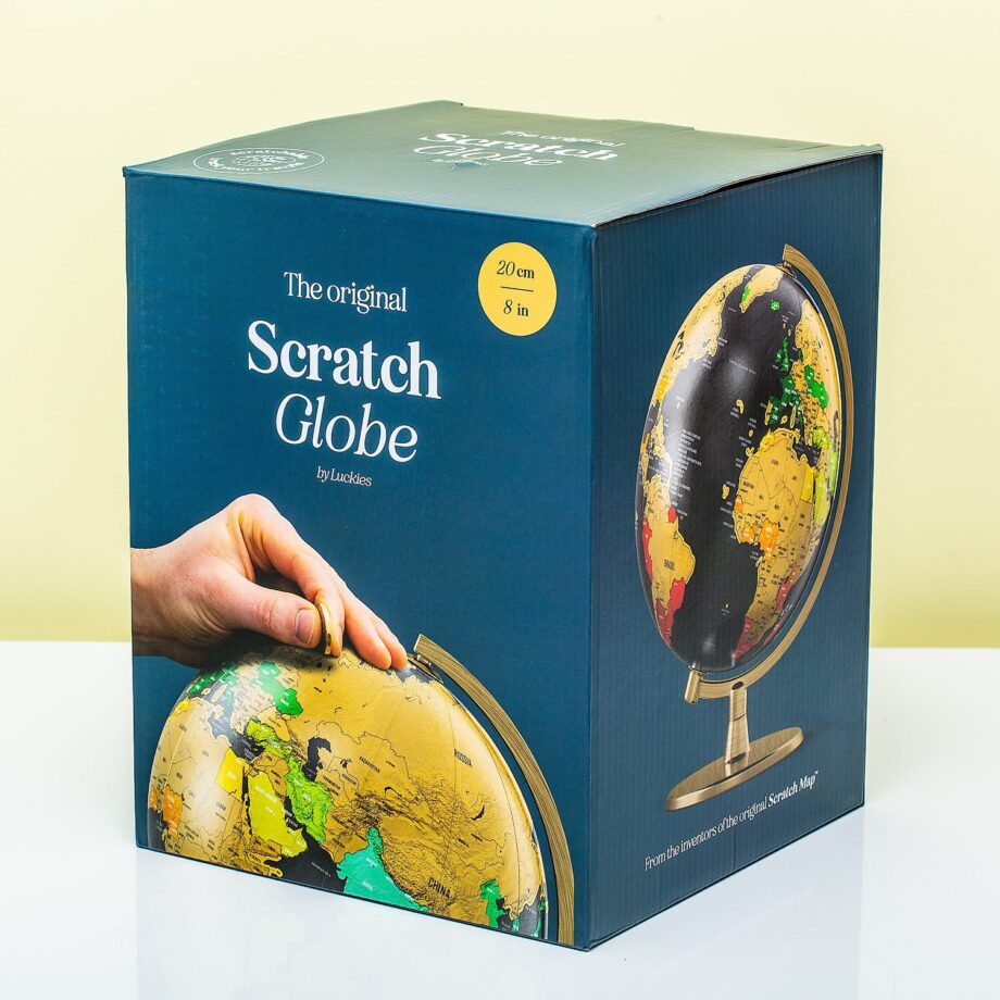Wereldbol met krasfolie