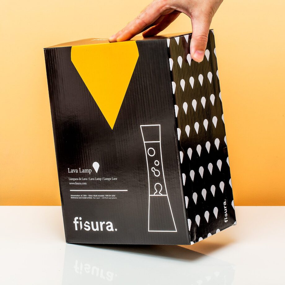 Lavalamp zilver met oranje lava