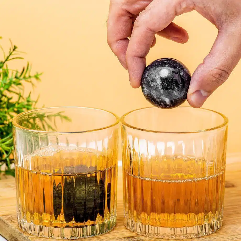 Whiskey glazen en ijsballen (set van 4)