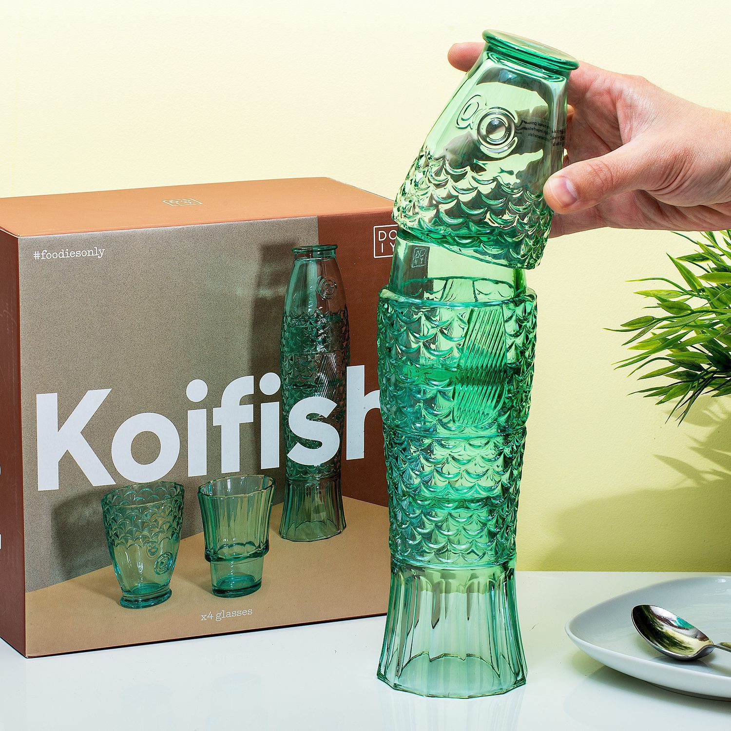 Koi Glazen (set Van 4) Groen