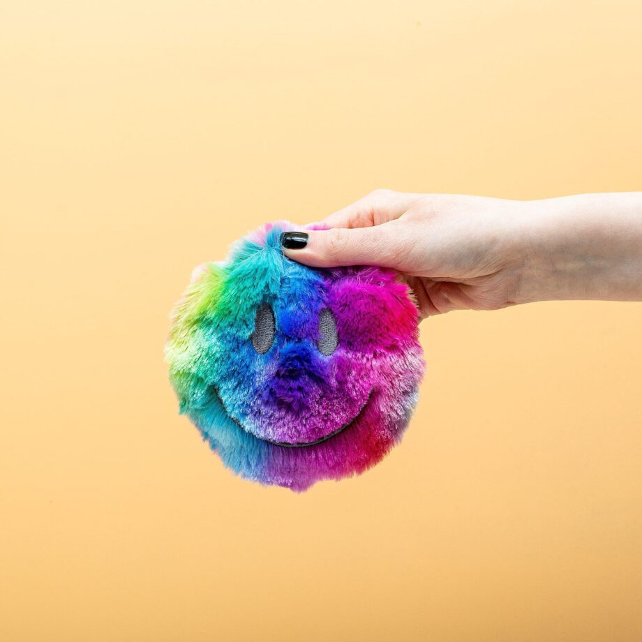 Regenboog smiley warmtekussen