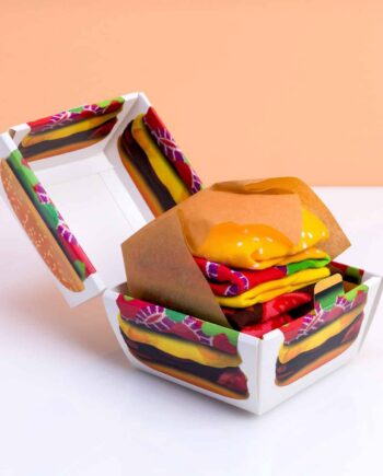 Hamburger sokken in doosje (set van 2)