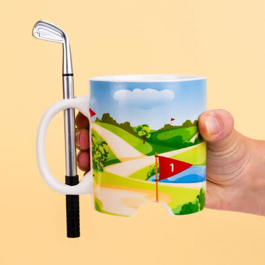 Golf mok met golfclub en bal