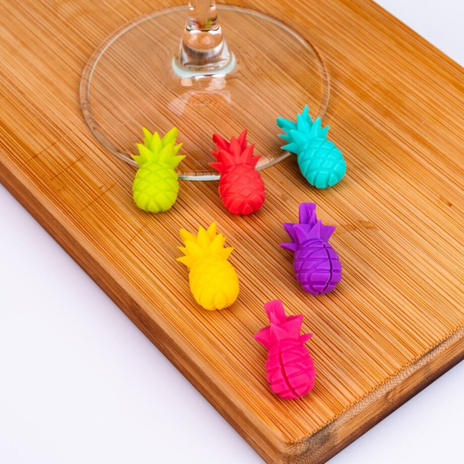 Ananas glasmarkeerders (set van 6)