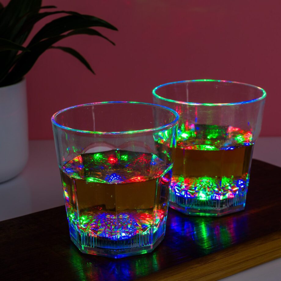 Glazen met ledverlichting (set van 2)