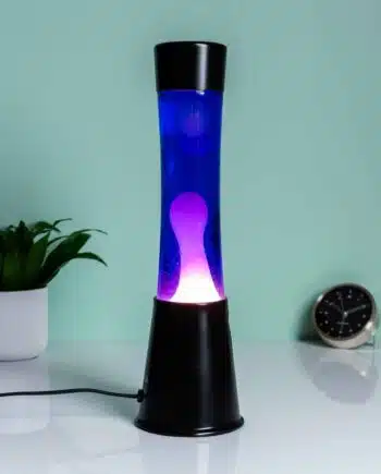 Lavalamp zwart met paarse vloeistof