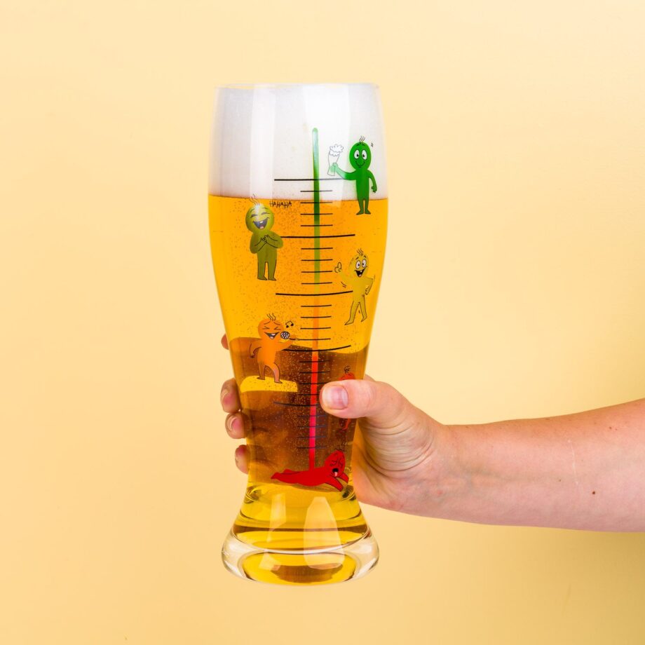 XXL bierglas met drinkfases