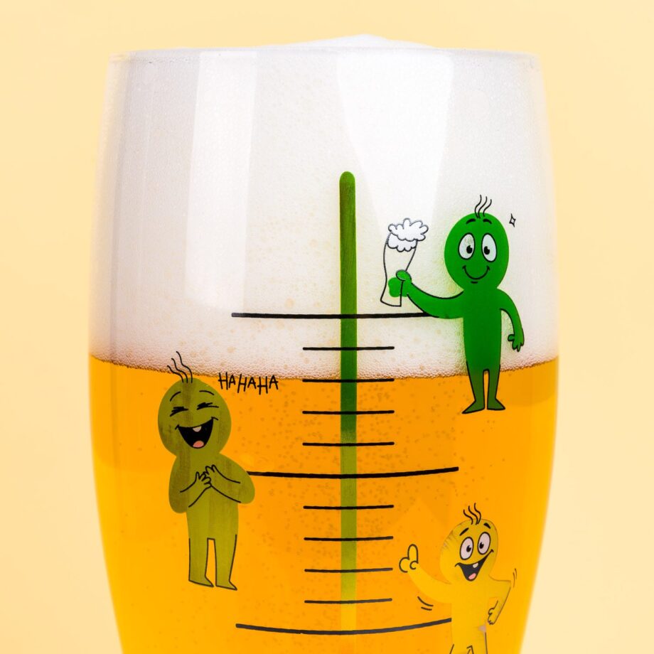 XXL bierglas met drinkfases