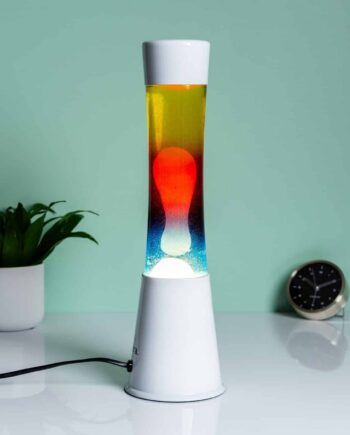 Lavalamp wit met drie kleuren vloeistof