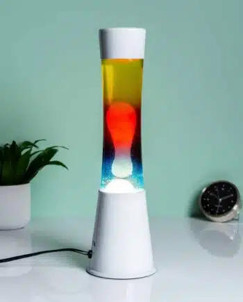 Lavalamp wit met drie kleuren vloeistof