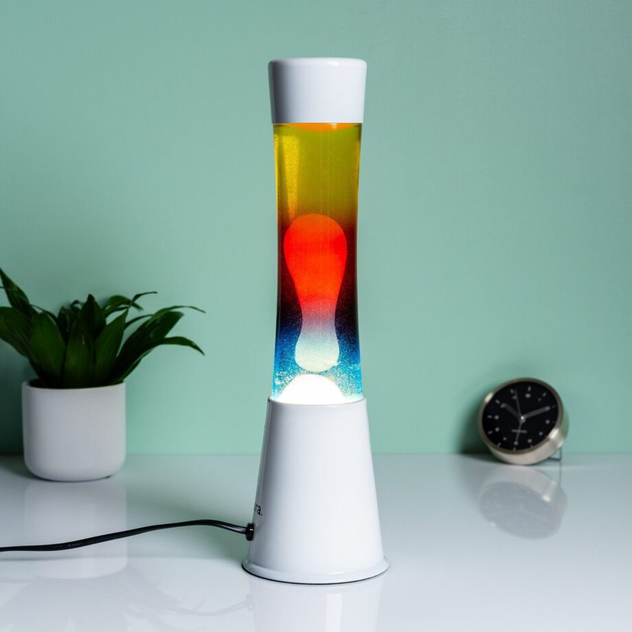 Lavalamp wit met drie kleuren vloeistof