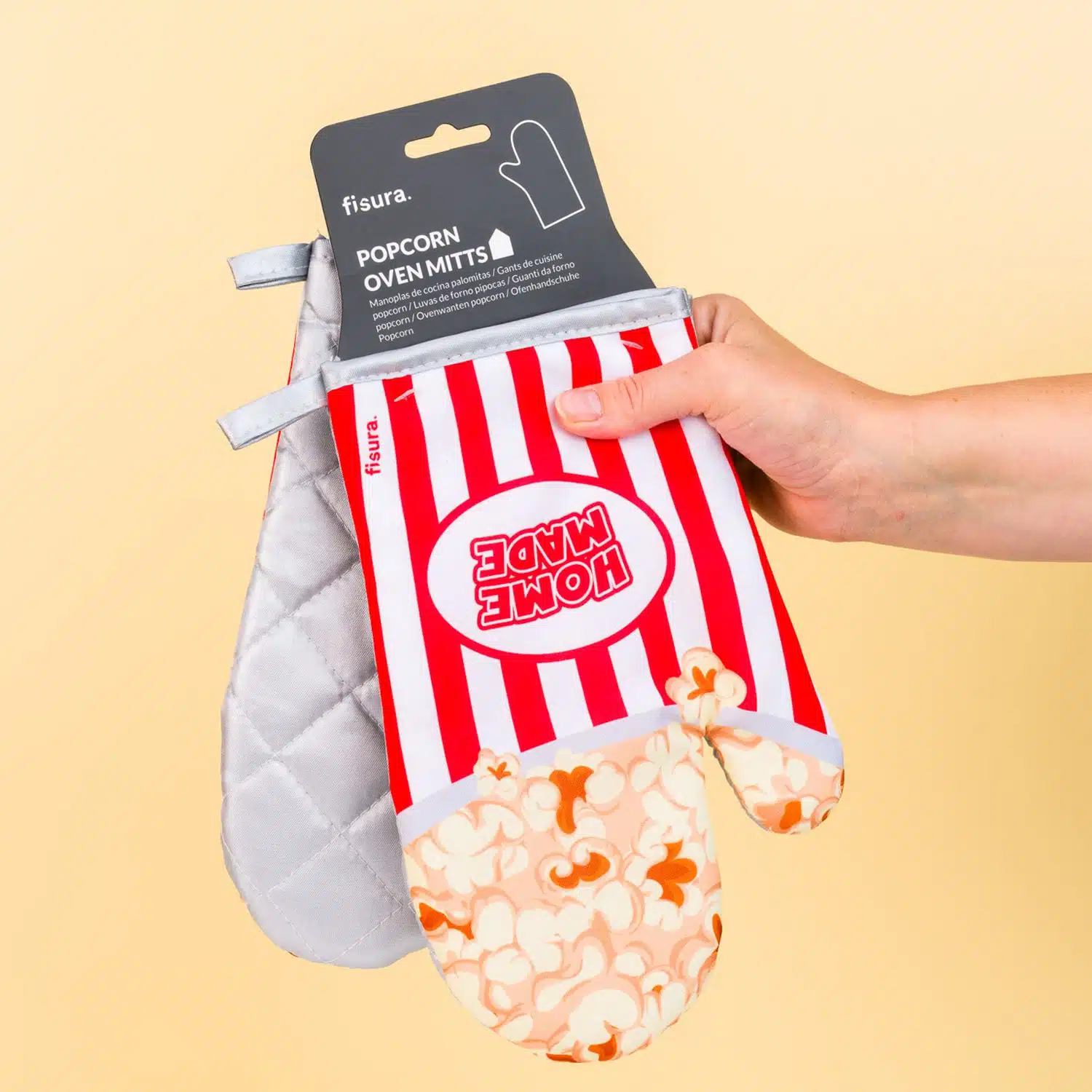 Popcorn ovenwanten (set van 2)