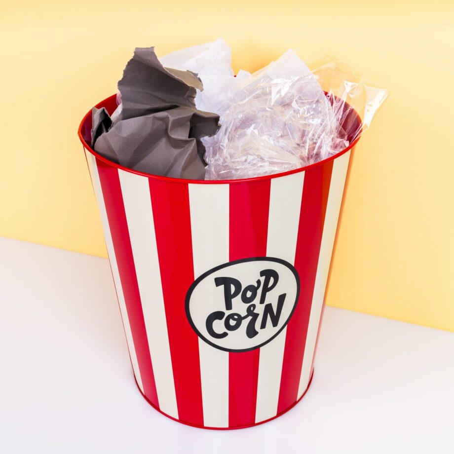 Retro popcorn prullenbak