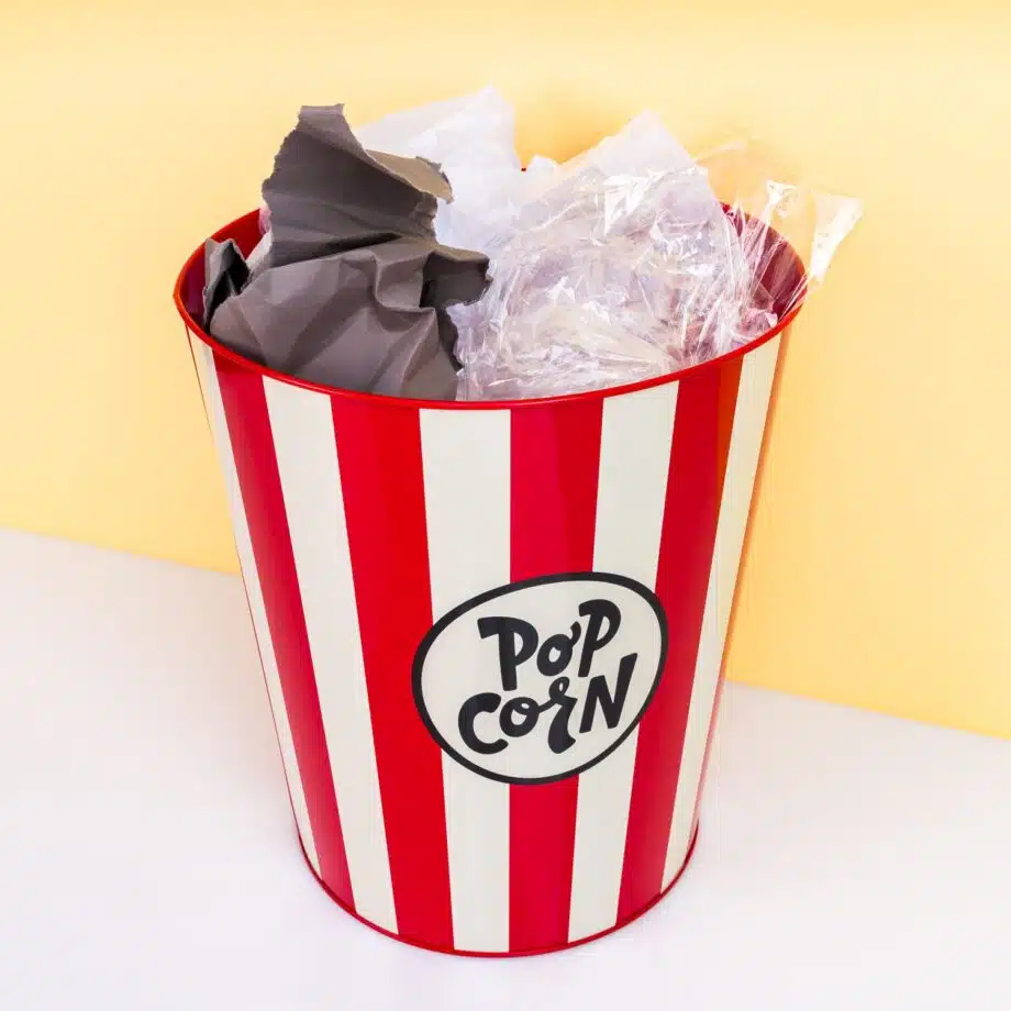Retro popcorn prullenbak
