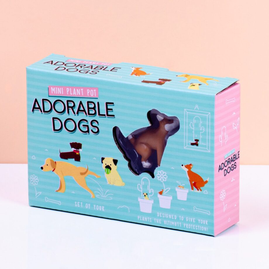 Bloempot honden (set van 4)