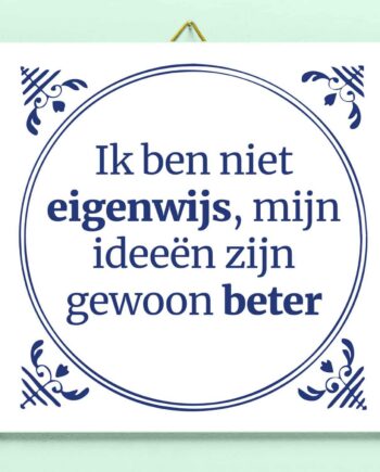Tegeltje Mijn ideeën zijn gewoon beter