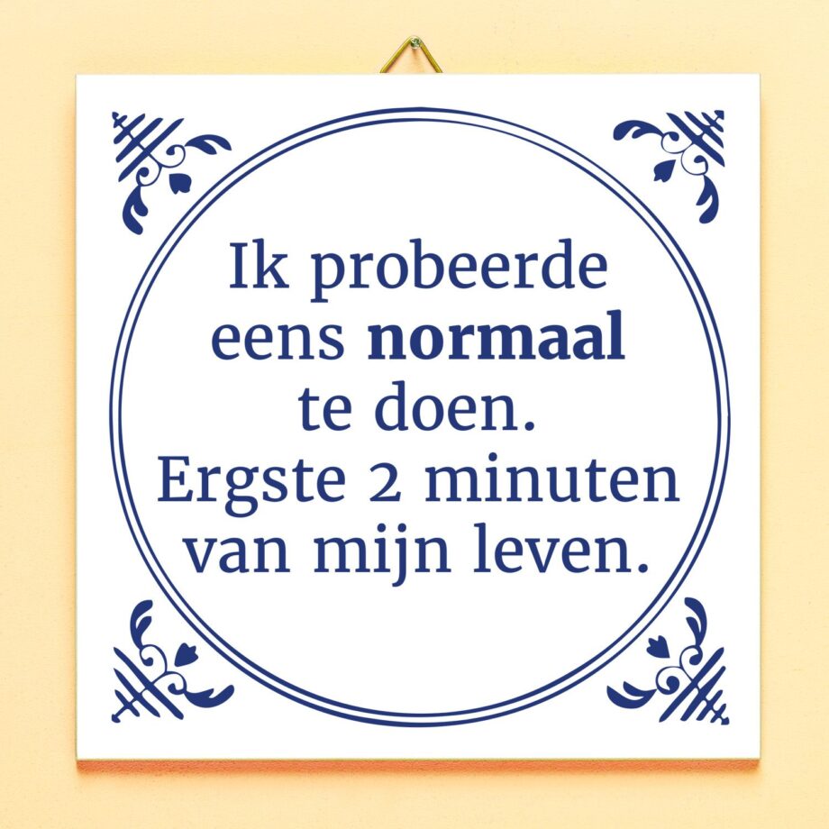 Tegeltje Ik probeerde eens normaal te doen