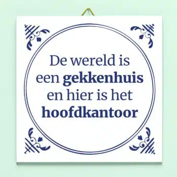 Tegeltje De wereld is een gekkenhuis