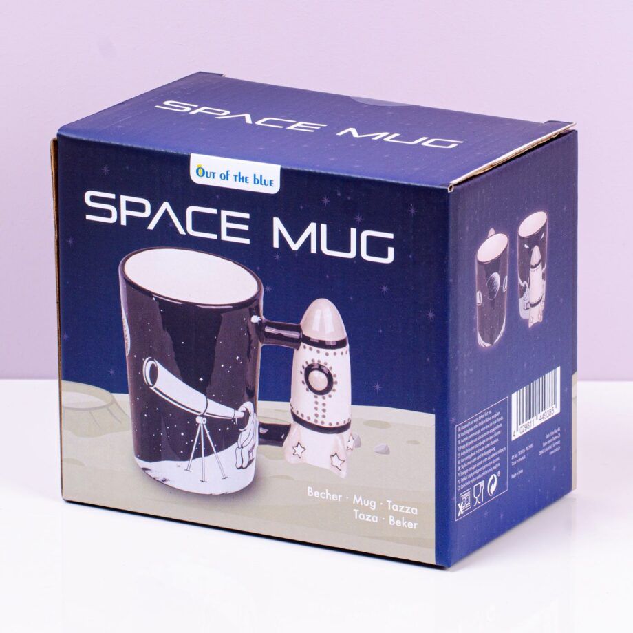 Space mok met raket oor