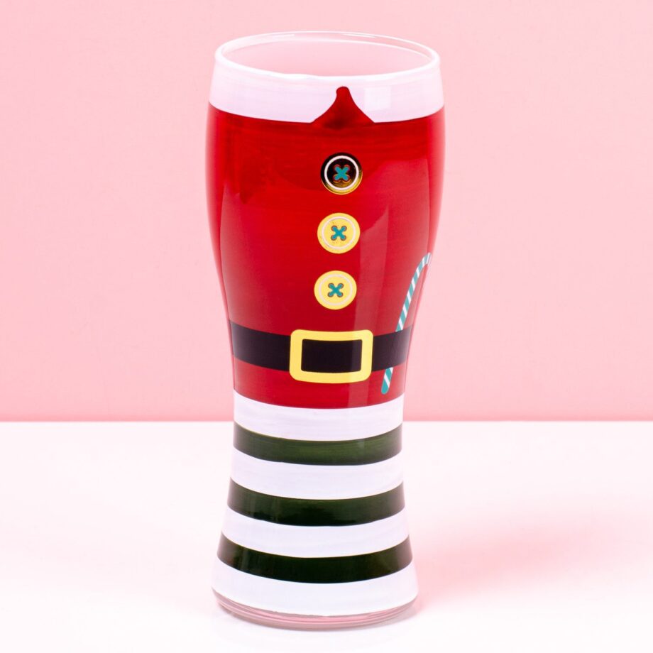 Kerstman bierglas (set van 2)