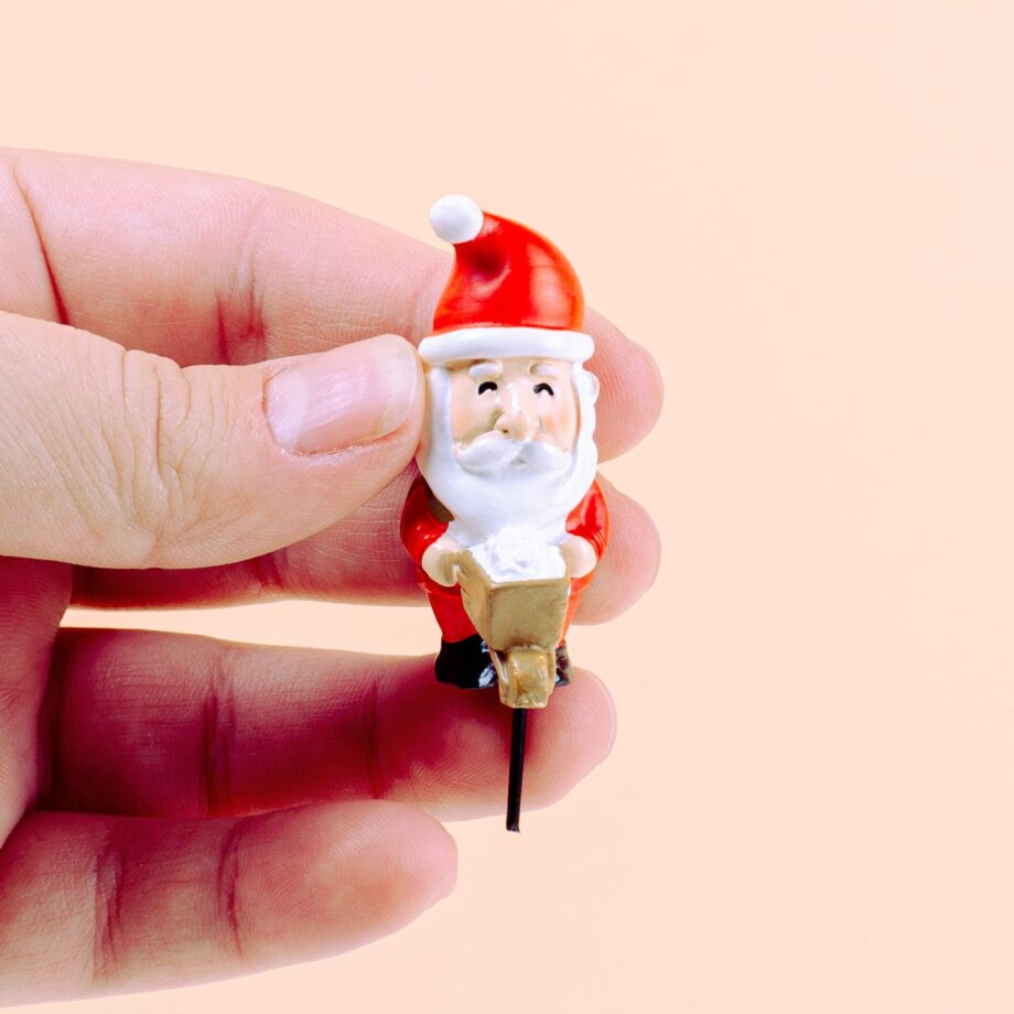 Mini kerstfiguren voor bloempot (set van 4)