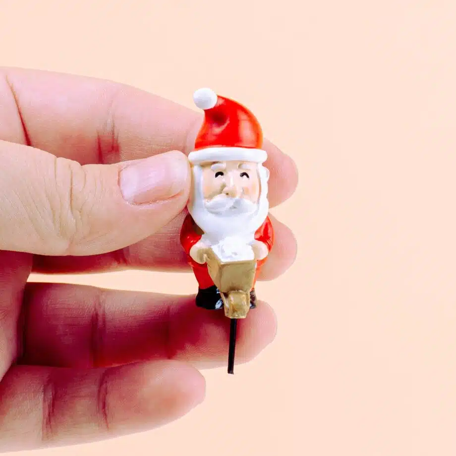 Mini kerstfiguren voor bloempot (set van 4)