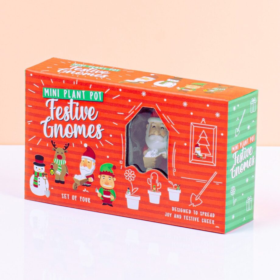 Mini kerstfiguren voor bloempot (set van 4)