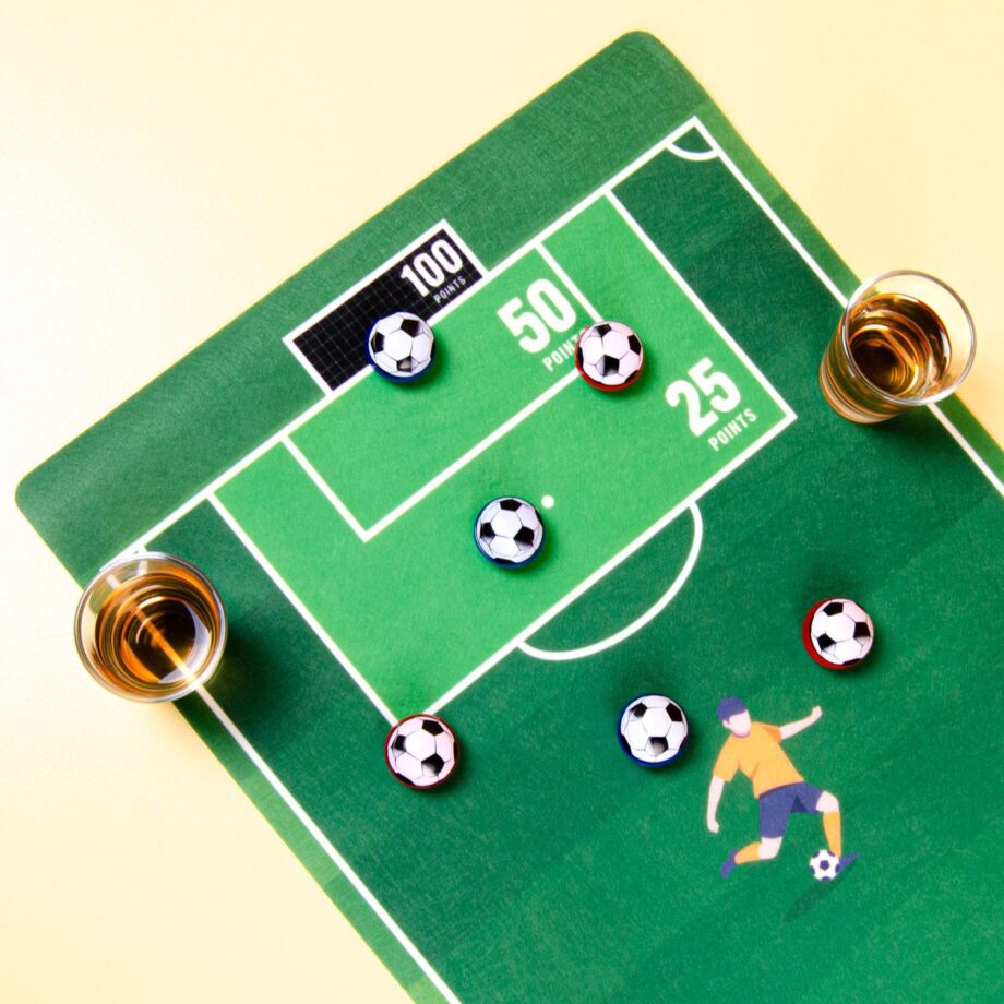 Sport drankspel met shotglaasjes