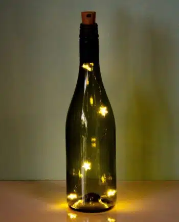 Wijnfles lampje - Witte sterren