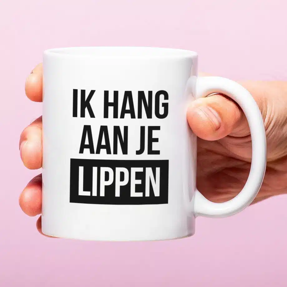 Mok Ik hang aan je lippen