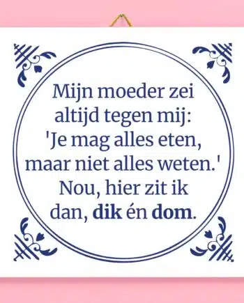 Tegeltje Dik en dom